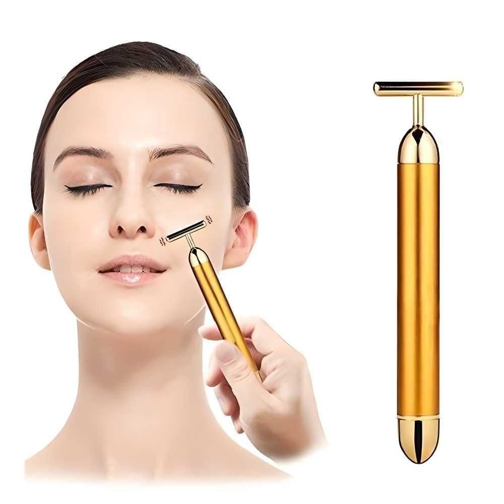 24K Gold Energy Beauty Bar – Electric Face Lifting & Anti-Aging Massage Roller